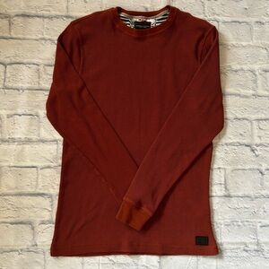 Denim and Flower Rusty Red Ribbed Long Sleeve Size S EUC